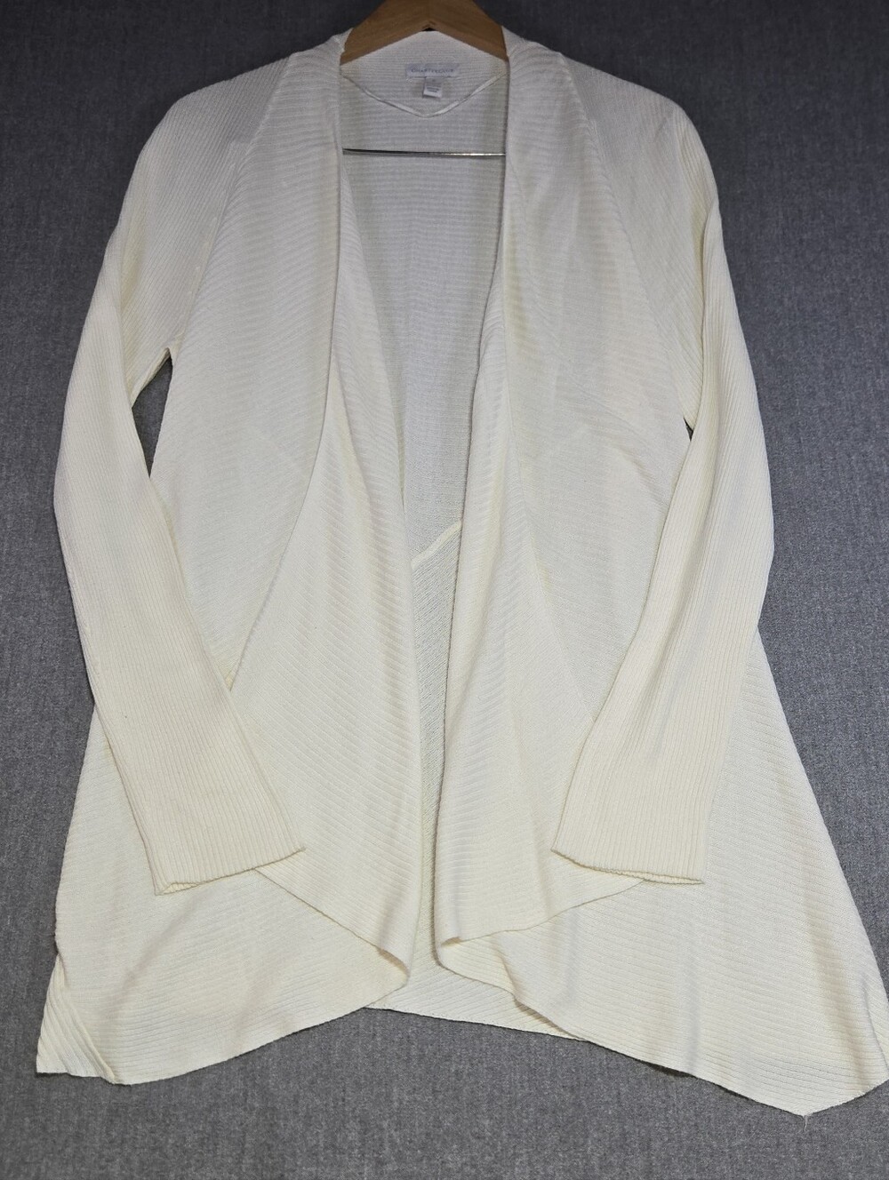 Charter Club Womens XL Ivory Cream Open Front Cardigan Sweater Lightweight Knit